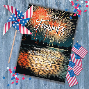 Fireworks on the lake Party Invitation