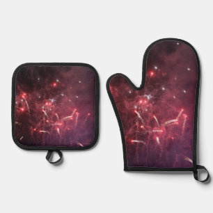 Fireworks Oven Mitt & Pot Holder Set