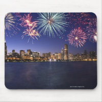 Fireworks over Chicago skyline 2