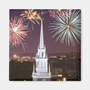 Fireworks over downtown Boston landmark Magnet