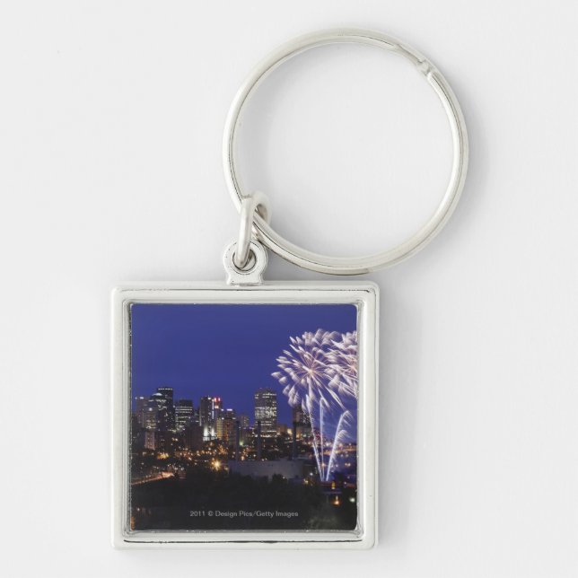 Fireworks Over The City Key Ring (Front)