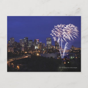 Fireworks Over The City Postcard