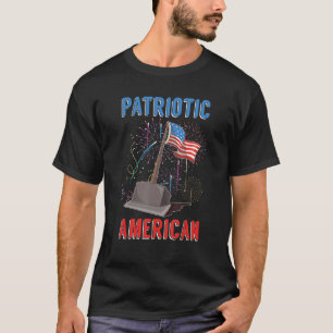Fireworks Patriotic American Usa Flag Freedom 4th  T-Shirt