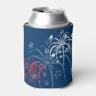 Fireworks Patriotic Can Cooler