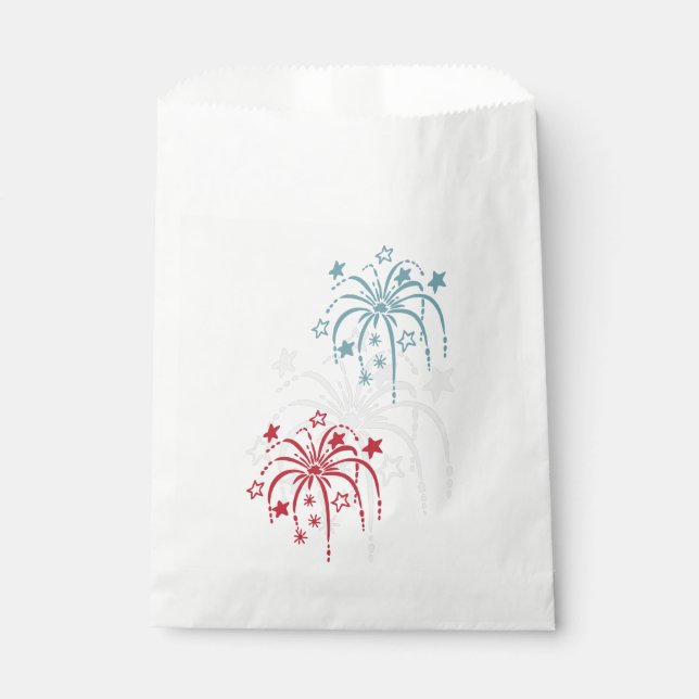 Fireworks Patriotic Paper Goodie Bags (Front)