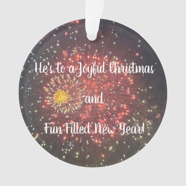 Fireworks Photo Ornament  (Front)