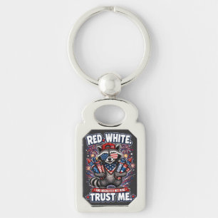 Fireworks Racoon 4th of July Keychain
