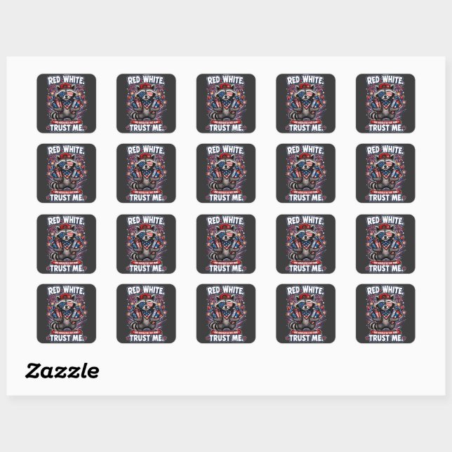 Fireworks Racoon 4th of July Sticker (Sheet)