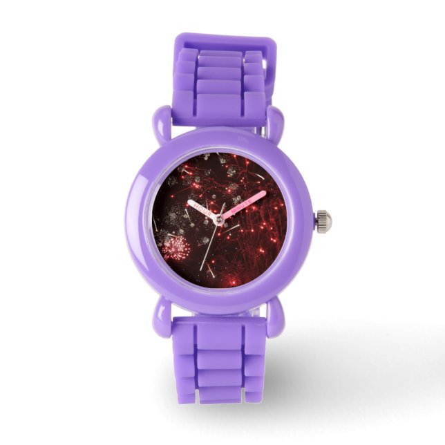 Fireworks Red Glitter Watch (Front)