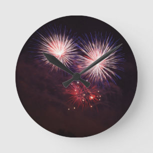 Fireworks Round Clock