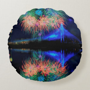 Fireworks Round Cushion