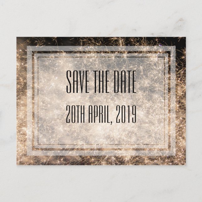 Fireworks Save the Date Postcard (Front)