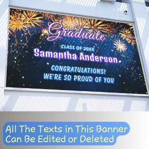 Fireworks Sky Congratulations Congrats Celebration Banner