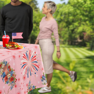 Fireworks Sparks Independence Party  Tablecloth