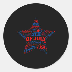Fireworks Stars 4th Of July Patriotic Freedom Day  Classic Round Sticker