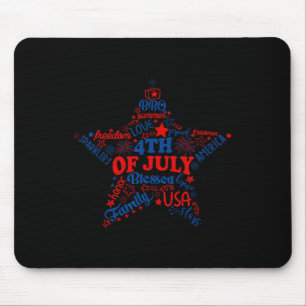 Fireworks Stars 4th Of July Patriotic Freedom Day Mouse Pad
