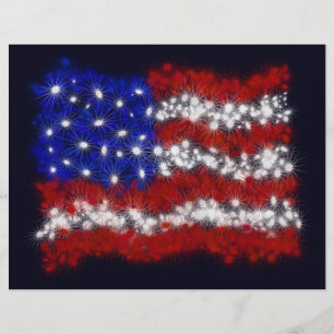 Fireworks Stars and Stripes American Flag Flyer