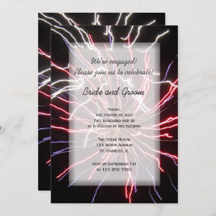 Fireworks Summer Engagement Party Invitation