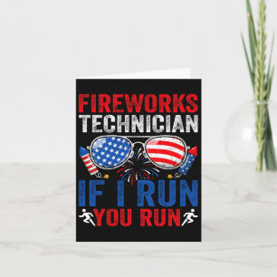 Fireworks Technician Funny 4th Of July Sungles Men Card