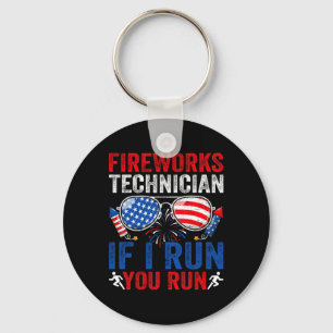 Fireworks Technician Funny 4th Of July Sungles Men Key Ring