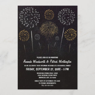 Fireworks Themed Rehearsal Dinner Invitations