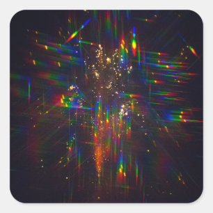 Fireworks through 3D Glasses 2 Square Sticker