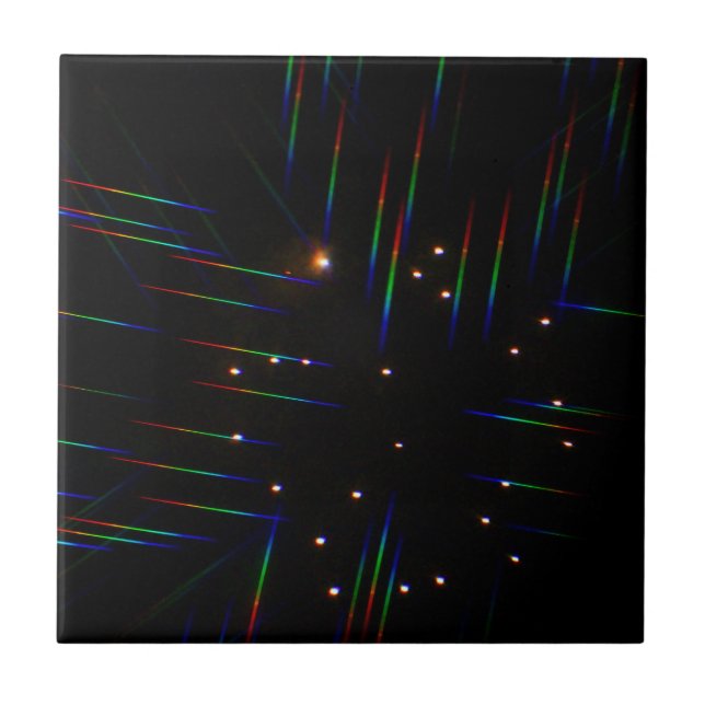 Fireworks Through 3D Glasses 4 Ceramic Tile (Front)