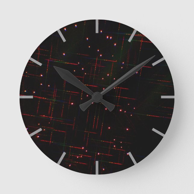 Fireworks through 3D Glasses 6 Round Clock (Front)