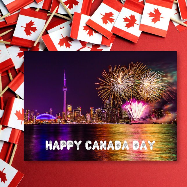 Fireworks Toronto CN Tower Happy Canada Day Card (Creator Uploaded)