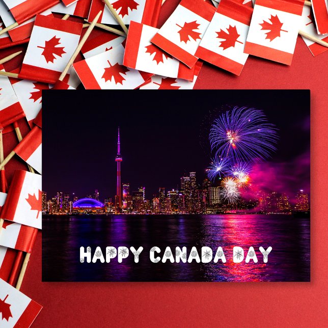 Fireworks Toronto Skyline Happy Canada Day Card (Creator Uploaded)