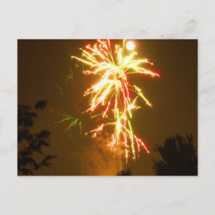 Fireworks under the Full Moon Postcard