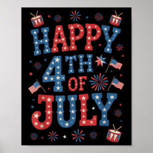 Fireworks Us Patriotic American Pride Happy 4th Of Poster