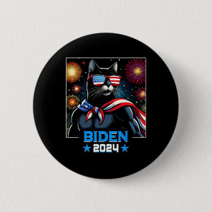 Fireworks Us President Biden 2024 Black Cat 6 Cm Round Badge