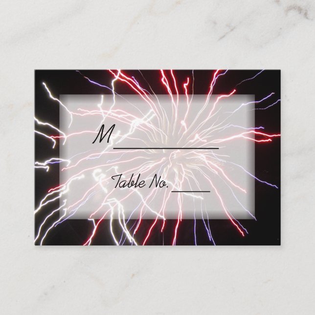 Fireworks Wedding Place Cards (Front)