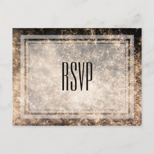 Fireworks Wedding RSVP Postcard