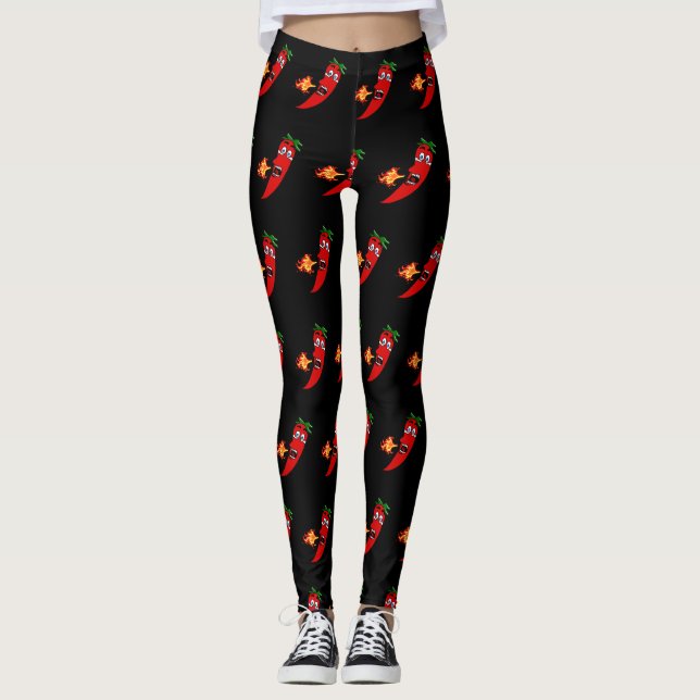 Firey Hot Pepper  Leggings (Front)