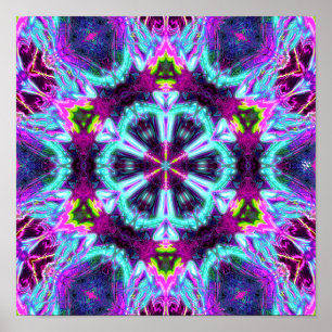 Firing alien brain v1 colourful patterns paredioli poster