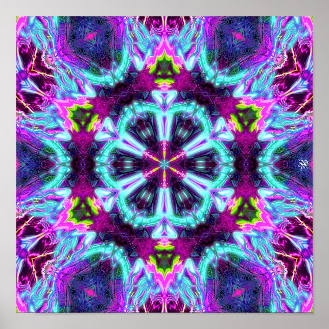 Firing alien brain v1 colourful patterns paredioli poster (Front)