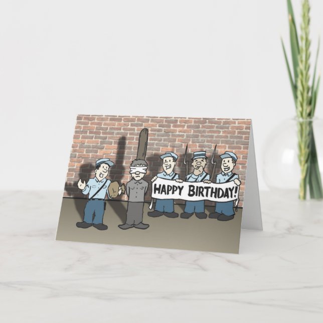 'Firing Squad Humour' horizontal birthday card (Front)