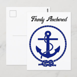 Firmly Anchored Nautical Anchor Coastal Artwork Postcard