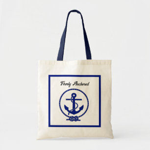 Firmly Anchored Nautical Anchor Coastal Artwork Tote Bag