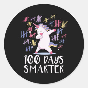 First 100 Days Of School Unicorn Classic Round Sticker