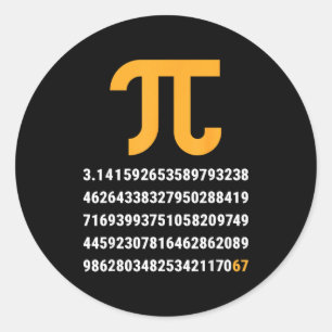 First 100 Digits Of Pi 67 Nerds Geeks Math Teacher Classic Round Sticker