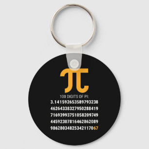 First 100 Digits Of Pi 67 Nerds Geeks Math Teacher Key Ring