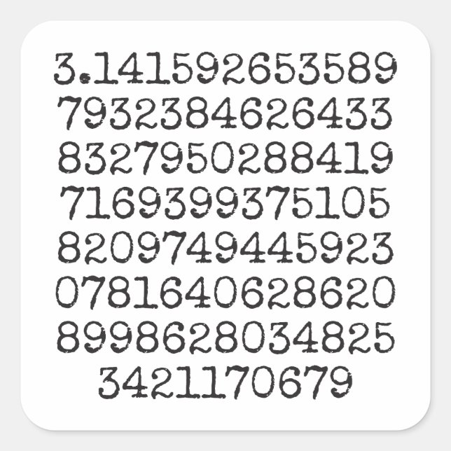 First 100 Digits of Pi Sticker (Front)