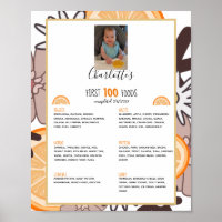 First 100 Foods Baby Weaning Poster