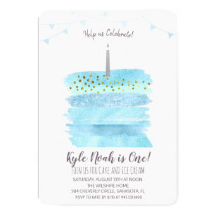 First 1st Birthday Cake Invitation