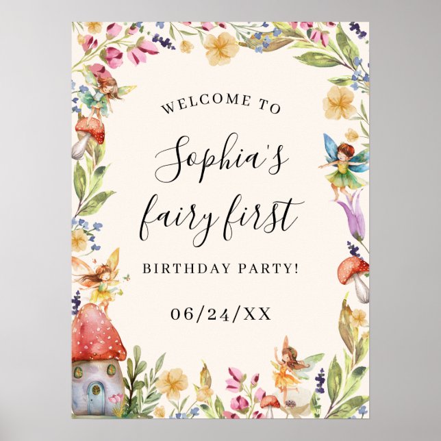 First 1st Birthday Sign Welcome (Front)