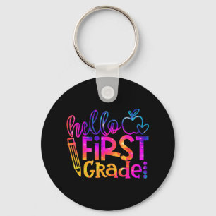 First 1st Grade Teacher First Day Back To School T Key Ring
