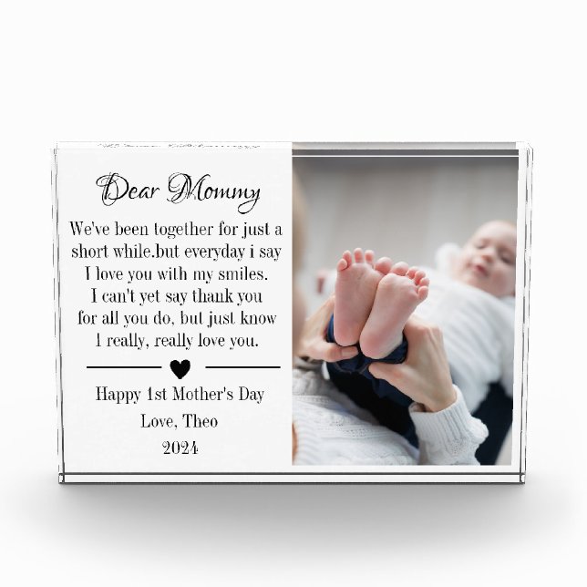 First 1st Mother's Day Gift from Baby Mummy Poem   Photo Block (Front)